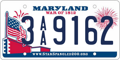 MD license plate 3AA9162