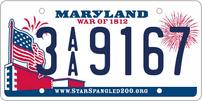 MD license plate 3AA9167