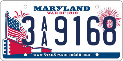 MD license plate 3AA9168