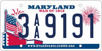 MD license plate 3AA9191