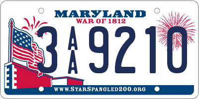 MD license plate 3AA9210