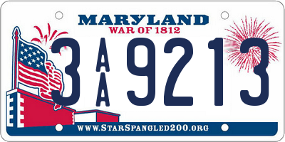 MD license plate 3AA9213