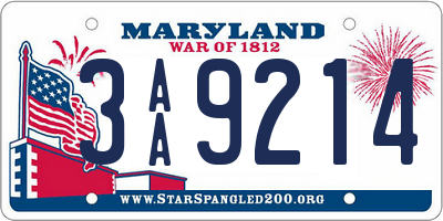 MD license plate 3AA9214