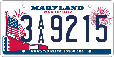 MD license plate 3AA9215