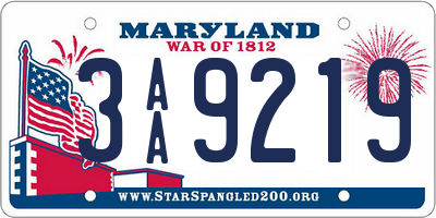 MD license plate 3AA9219