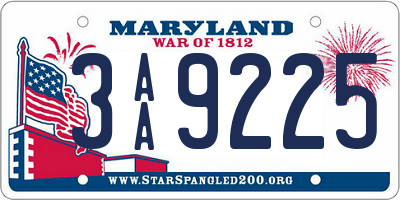 MD license plate 3AA9225