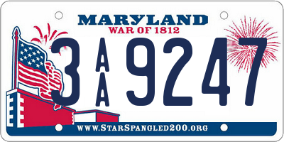 MD license plate 3AA9247