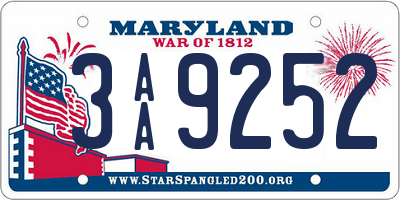MD license plate 3AA9252