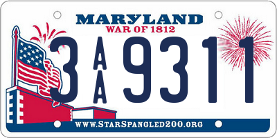 MD license plate 3AA9311