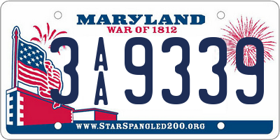 MD license plate 3AA9339