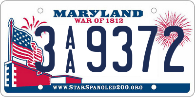 MD license plate 3AA9372