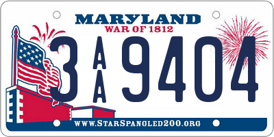 MD license plate 3AA9404