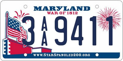 MD license plate 3AA9411