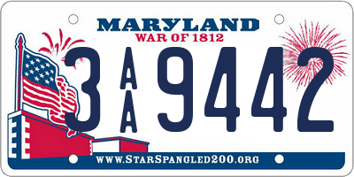 MD license plate 3AA9442