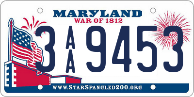 MD license plate 3AA9453