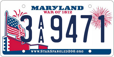 MD license plate 3AA9471