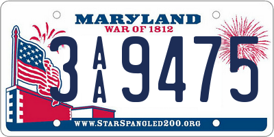 MD license plate 3AA9475
