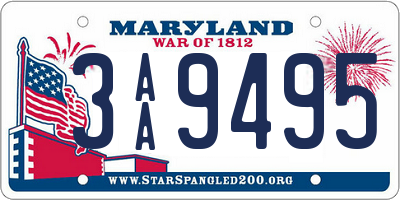 MD license plate 3AA9495