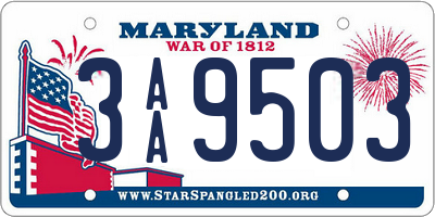 MD license plate 3AA9503