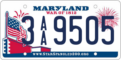 MD license plate 3AA9505