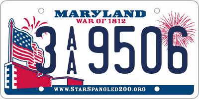 MD license plate 3AA9506