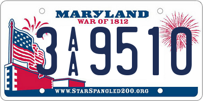 MD license plate 3AA9510