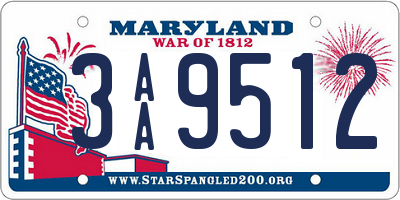 MD license plate 3AA9512