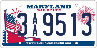 MD license plate 3AA9513