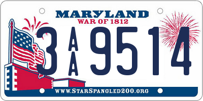 MD license plate 3AA9514
