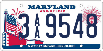 MD license plate 3AA9548