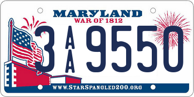 MD license plate 3AA9550