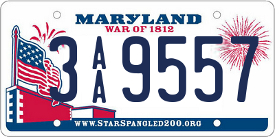 MD license plate 3AA9557