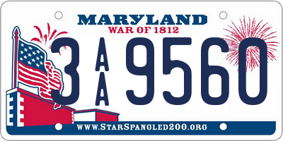 MD license plate 3AA9560