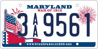 MD license plate 3AA9561