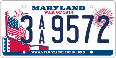 MD license plate 3AA9572