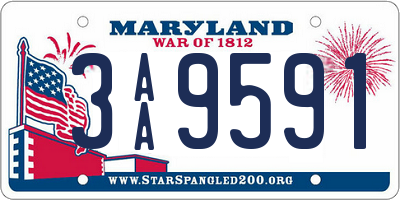 MD license plate 3AA9591