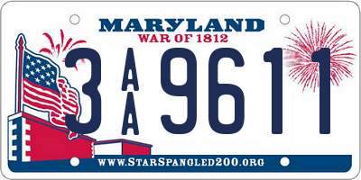 MD license plate 3AA9611