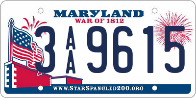 MD license plate 3AA9615