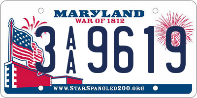 MD license plate 3AA9619