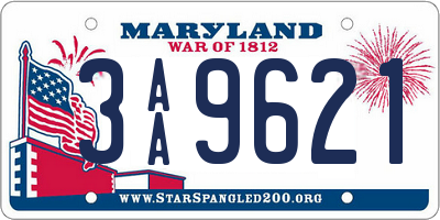 MD license plate 3AA9621