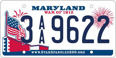 MD license plate 3AA9622