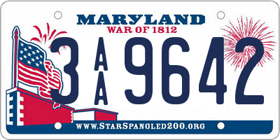 MD license plate 3AA9642