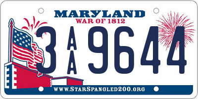 MD license plate 3AA9644