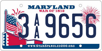 MD license plate 3AA9656