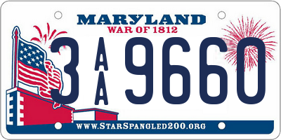 MD license plate 3AA9660