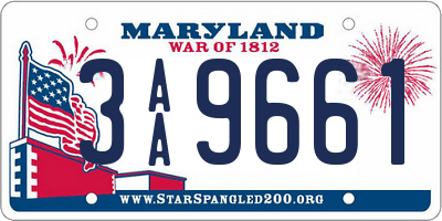 MD license plate 3AA9661