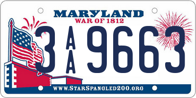 MD license plate 3AA9663