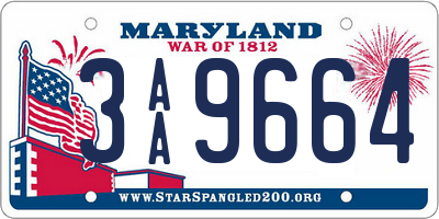 MD license plate 3AA9664