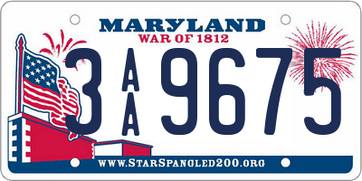 MD license plate 3AA9675