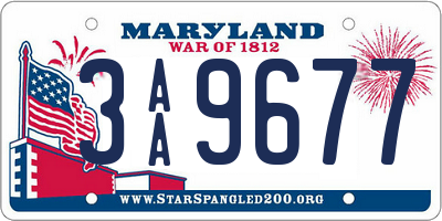 MD license plate 3AA9677